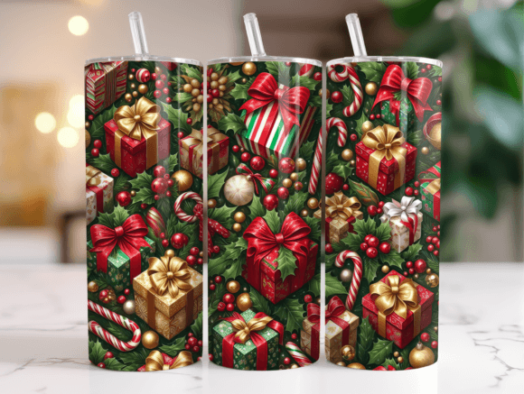 20oz Christmas Gift Pattern Tumbler Wrap Review