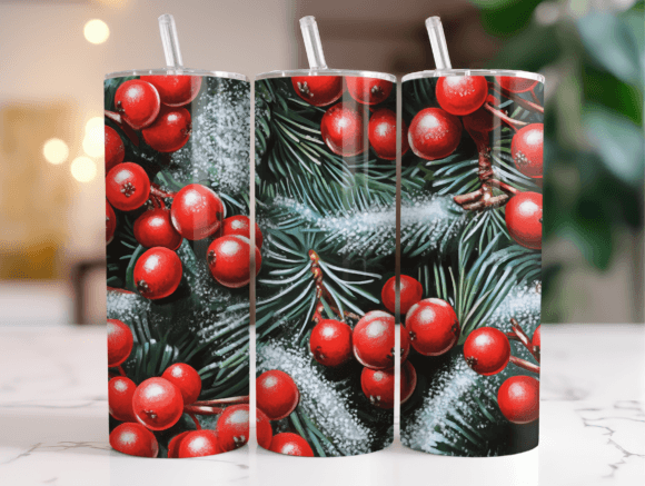 Berries Pine Leaves Tumbler Wrap Design Review
