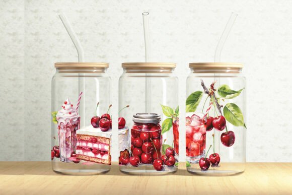 Cherries 16oz Glass Can Tumbler Wrap Embroidery Review