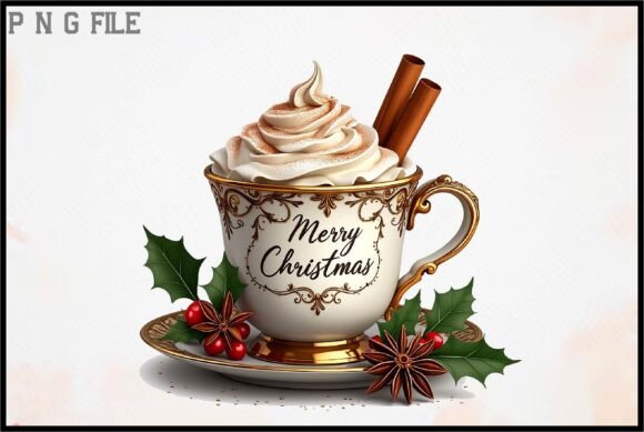 Christmas Cup Clipart PNG Review for Embroidery Projects