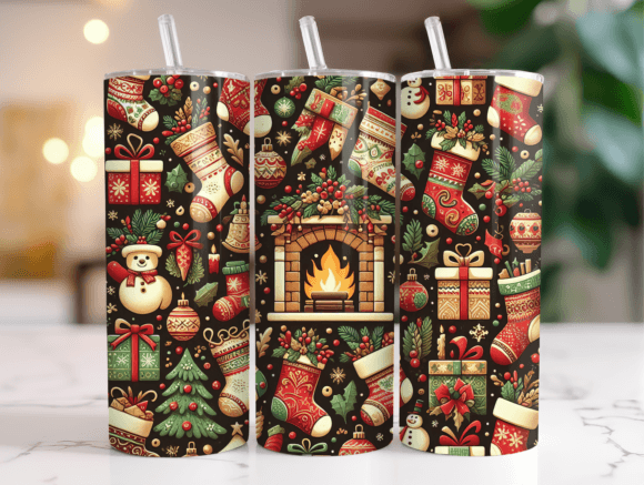Christmas Stockings Fireplace 20oz Wrap Review
