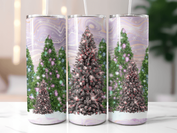 Glitter Christmas Trees Tumbler Wrap Review