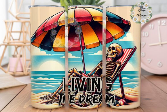 Living the Dream Funny Skeleton PNG Review