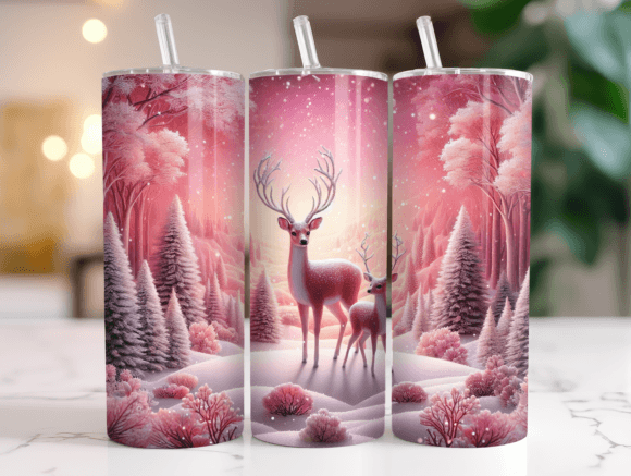 Pink Snowy Deer Christmas Tumbler Wrap Review
