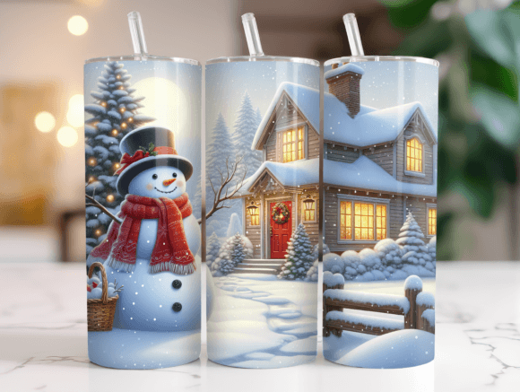 Snowman Tumbler Sublimation Wrap PNG Review